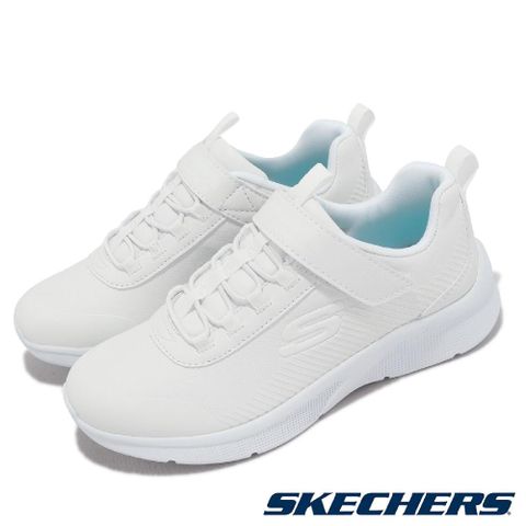 SKECHERS 斯凱奇 童鞋 Microspec-Classmate Cutie 中童 白 全白 皮革 魔鬼氈 運動鞋 302607LWHT