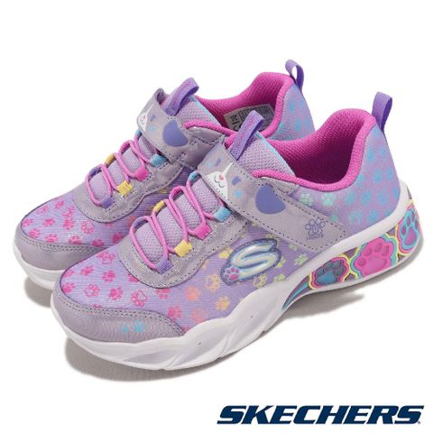 SKECHERS 斯凱奇 童鞋 S Lights 中童 紫 粉紅 魔鬼氈 閃燈 小朋友 燈鞋 運動鞋 319301LLVMT