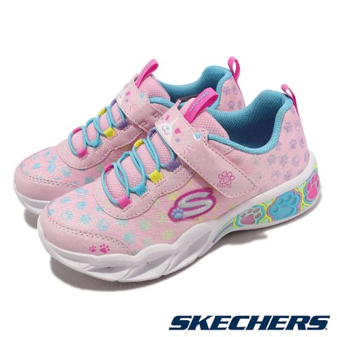 SKECHERS 斯凱奇 童鞋 S Lights 中童 粉紅 魔鬼氈 閃燈 小朋友 燈鞋 運動鞋 319301LPKMT