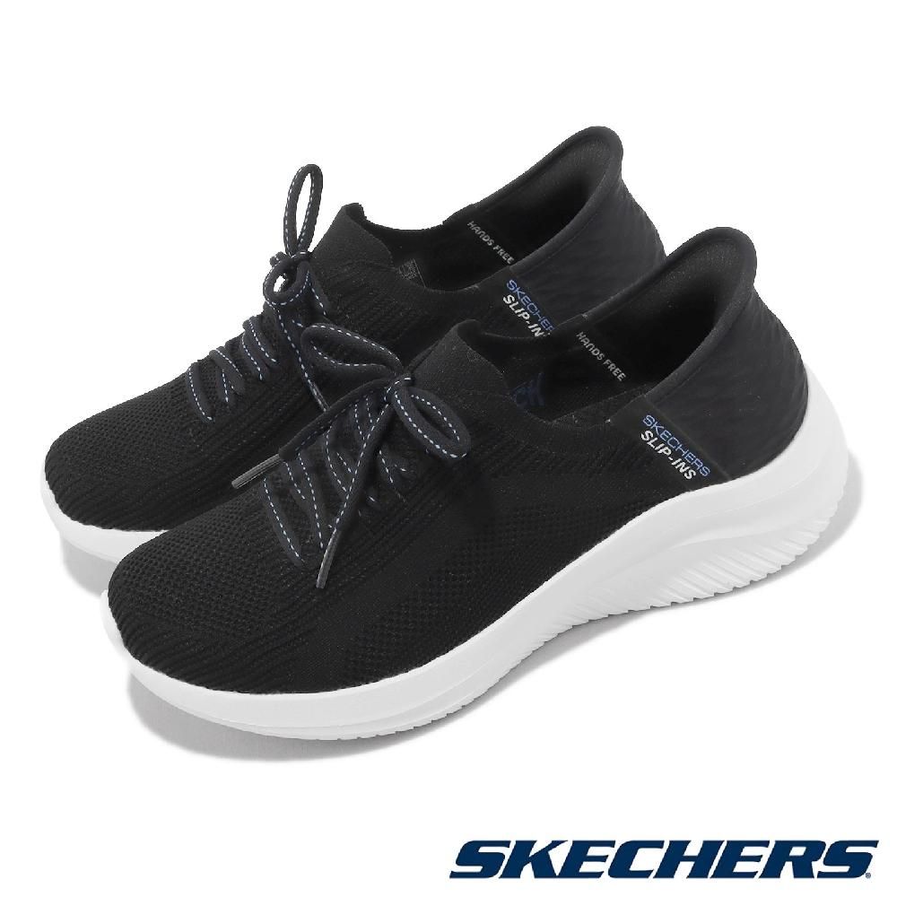 SKECHERS  斯凱奇 休閒鞋 Ultra Flex 3.0 Slip-Ins 女鞋 黑 白 瞬穿科技 輕量 套入式 149711BKLV