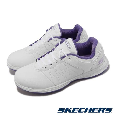 Skechers 斯凱奇 高爾夫球鞋 Go Golf Pivot 女鞋 白 紫 防水鞋面 無釘大底 果凍底 緩震 高球 123009WPR