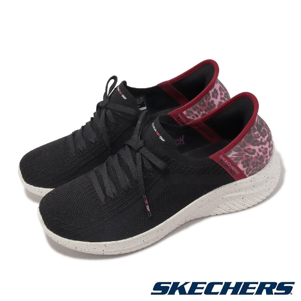 SKECHERS  斯凱奇 休閒鞋 Ultra Flex 3.0 女鞋 黑 紅 豹紋 美國時裝設計師聯名款 瞬穿科技 150166BKPK