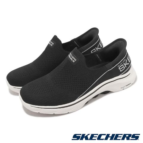 SKECHERS 斯凱奇 懶人鞋 Go Walk 7-Mia Slip-Ins 女鞋 黑 白 緩震 套入式 休閒鞋 健走 125231BKW