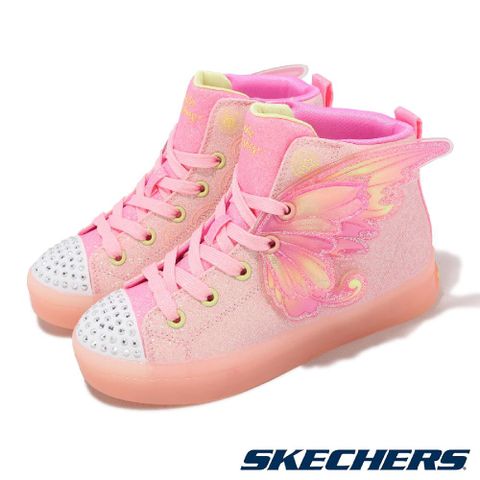 SKECHERS 斯凱奇 童鞋 S Lights-Twi-Lites 2.0 中童 粉 翅膀 閃燈 燈鞋 小朋友 高筒 314350LLPMT