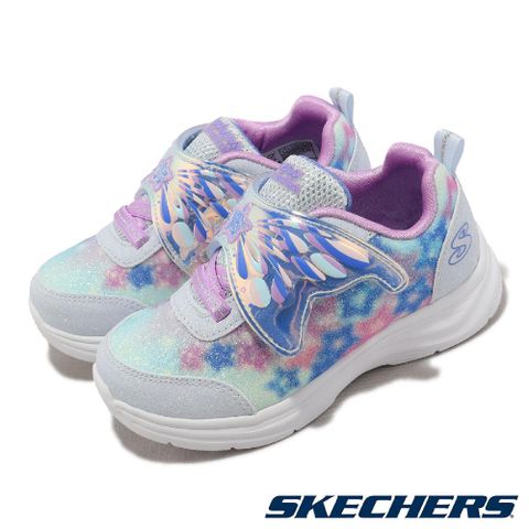 SKECHERS 童鞋 S Lights-Glimmer Kicks 小童 幼童 藍 紫 翅膀 魔鬼氈 燈鞋 小朋友 303260NLBLV