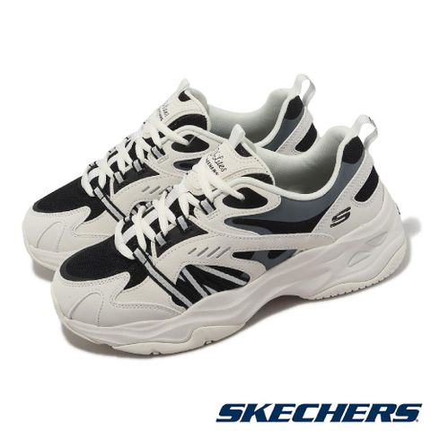 Skechers 斯凱奇 休閒鞋 D Lites 4.0 女鞋 米白 黑 固特異大底 復古 拼接 記憶鞋墊 老爹鞋 896205NTBK