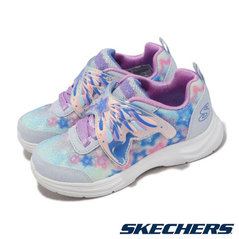 SKECHERS 斯凱奇 童鞋 S Lights-Glimmer Kicks 中童 紫 藍 漸層 輕量 魔鬼氈 燈鞋 小朋友 303260LLBLV