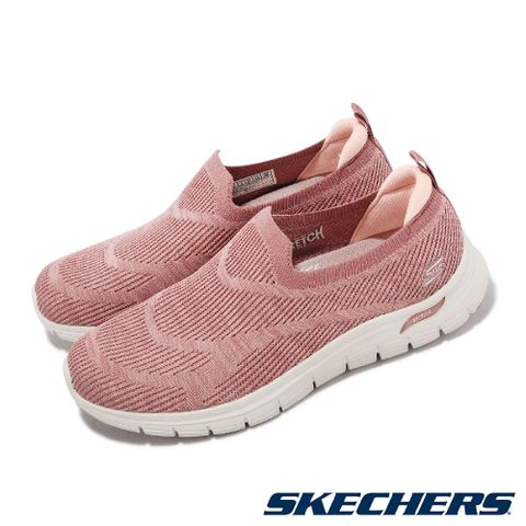 Skechers 斯凱奇 健走鞋 Arch Fit Vista-Inspiration 寬楦 女鞋 粉紅 套入式 針織 懶人鞋 104371WDKRS