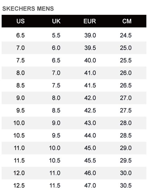 SKECHERS MENSUSUKEURCM6.55.539.024.57.06.039.525.07.56.540.025.58.07.041.026.08.57.541.526.59.08.042.027.09.58.542.527.510.09.043.028.010.59.544.028.511.010.045.029.011.510.545.529.512.011.046.030.012.511.547.030.5