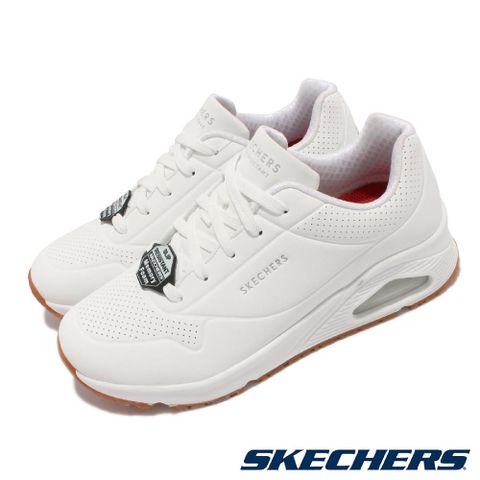 Skechers 斯凱奇 休閒鞋 Uno SR 防滑 工作鞋 女鞋 氣墊 耐油 耐用合成鞋面 白 小白鞋 108021WHT