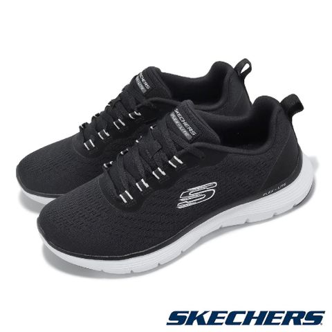 Skechers 斯凱奇 慢跑鞋 Flex Appeal 5.0 女鞋 黑 白 綁帶 緩衝 透氣 健走 運動鞋 150201BKW