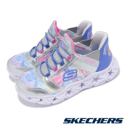 Skechers 斯凱奇 燈鞋 S Lights-Galaxy Light Slip-Ins 中童鞋 銀 套入式 小朋友 發光 303707LSMLT