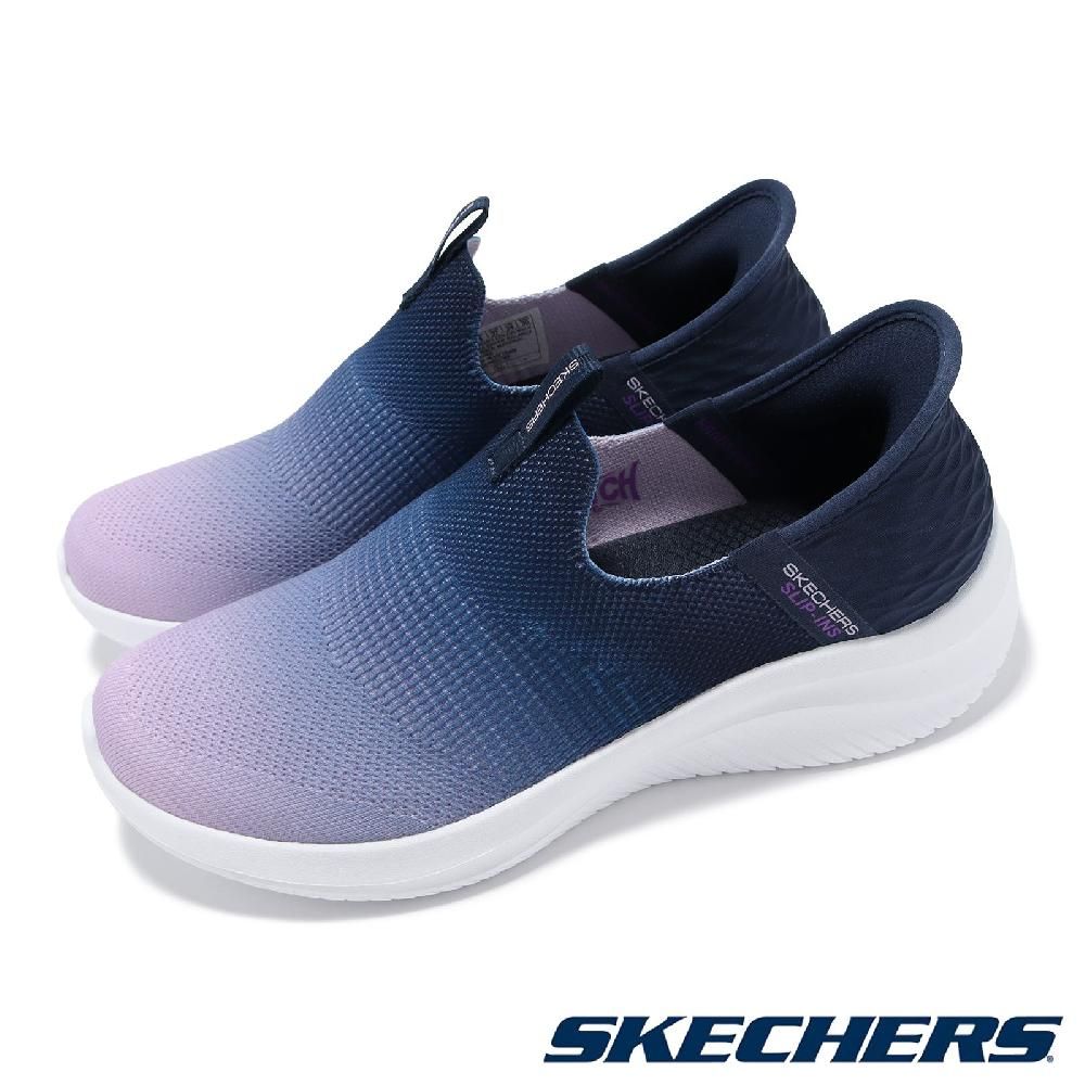 SKECHERS  斯凱奇 休閒鞋 Ultra Flex 3.0 Slip-Ins 女鞋 藍 紫 漸層 避震 健走鞋 懶人鞋 150183NVLV