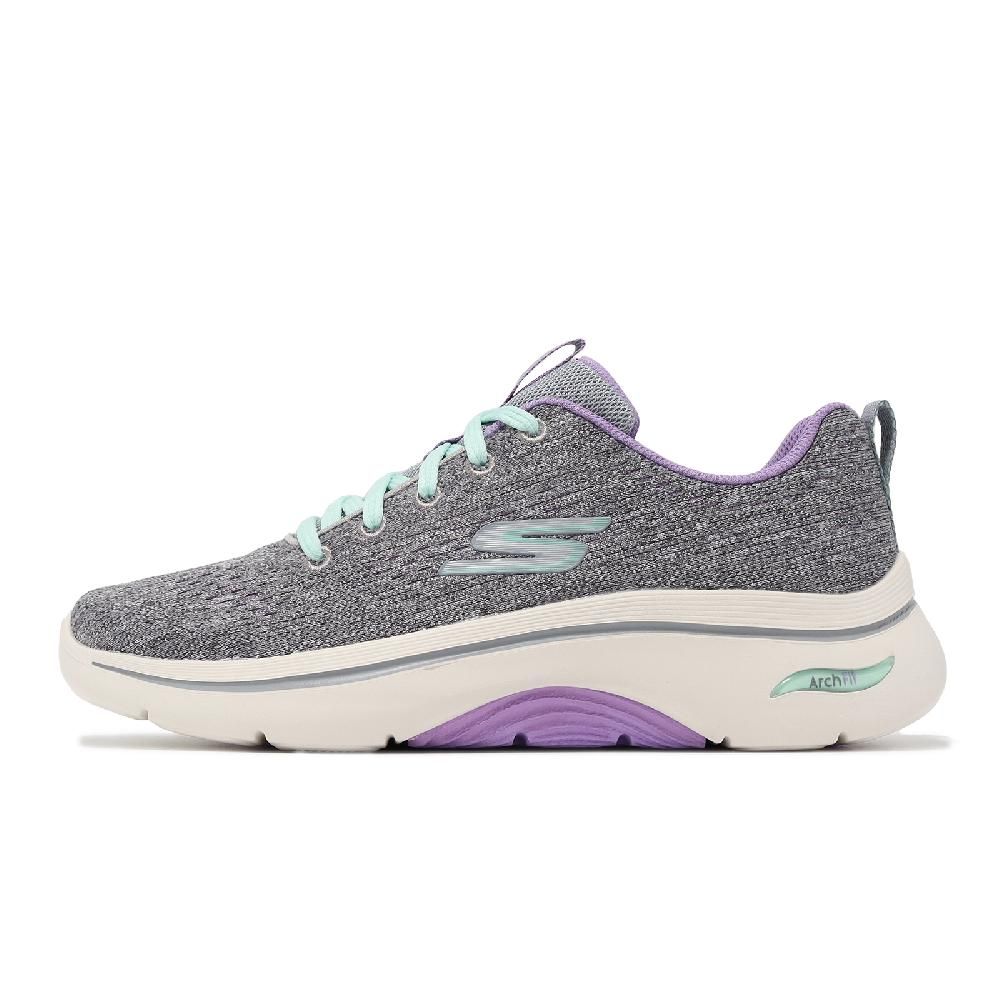 SKECHERS  斯凱奇 休閒鞋 Go Walk Arch Fit 2.0 女鞋 灰 紫 輕量 緩震 回彈 健走鞋 運動鞋 125311GYLV