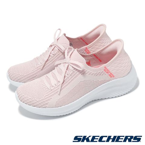 SKECHERS 斯凱奇 休閒鞋 Ultra Flex 3.0 Slip-Ins 女鞋 粉 白 輕量 避震 套入式 健走鞋 149710LTPK