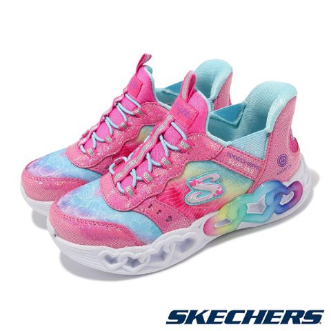 SKECHERS 斯凱奇 兒童燈鞋 S Lights-Infinite Heart Lights 中童 粉 小朋友 發光 閃燈 303755LPKMT