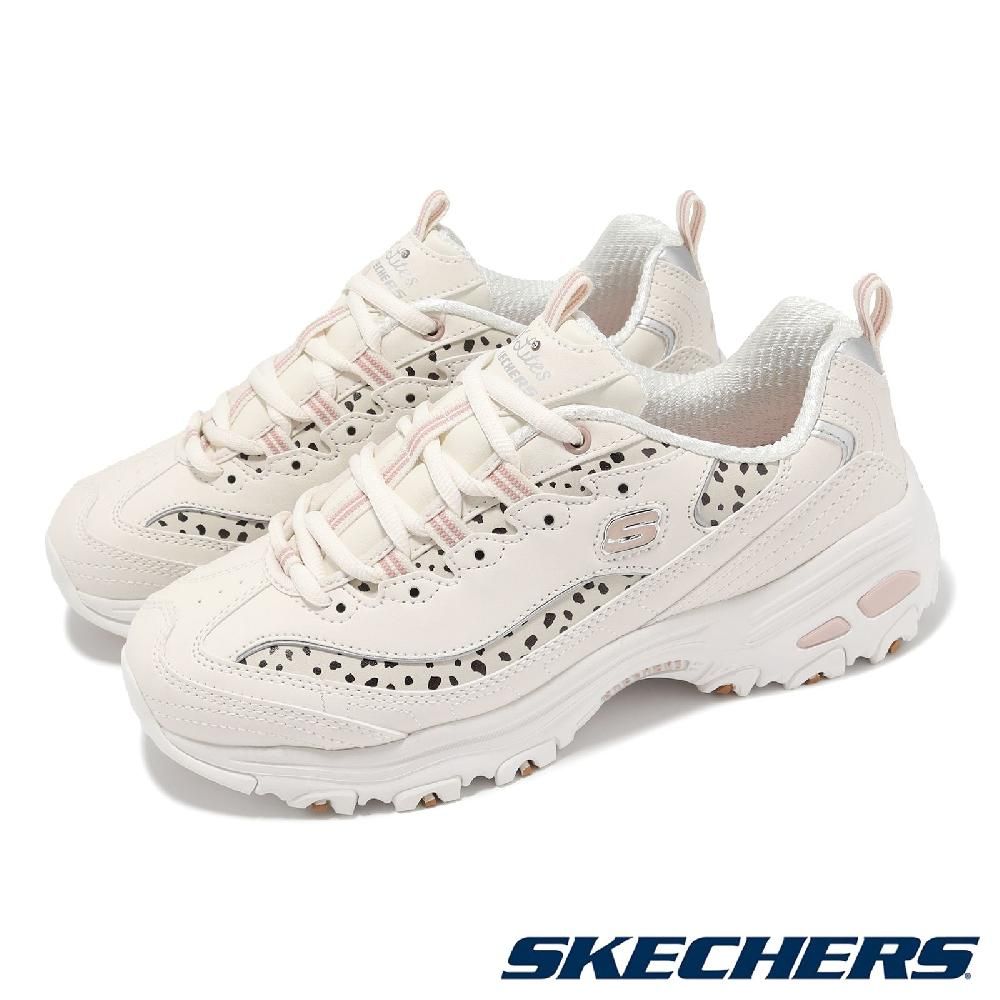 SKECHERS  斯凱奇 休閒鞋 D Lites-Wildcats 女鞋 米白 黑 厚底 皮革 綁帶 老爹鞋 150236OFPK