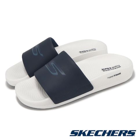 Skechers 斯凱奇 拖鞋 Hyper Slide-Infinite 女鞋 深藍 白 回彈 緩衝 固特異大底 涼拖鞋 140448NVY