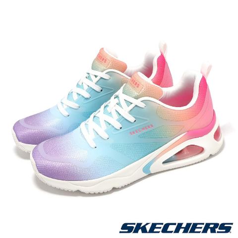 Skechers 斯凱奇 休閒鞋 Tres-Air Uno-Hazey Sunset 女鞋 白 彩色 氣墊 厚底 增高 177419WMLT