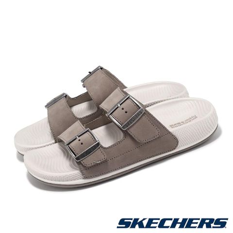 Skechers 斯凱奇 拖鞋 Hyper Slide-Vida 女鞋 棕 白 高回彈 緩衝 輪胎大底 涼拖鞋 140466DKTP