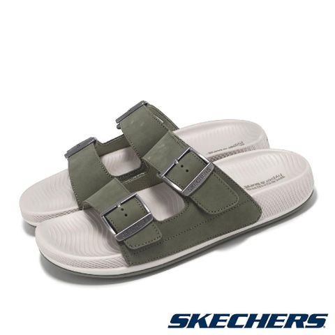 Skechers 斯凱奇 拖鞋 Hyper Slide-Vida 女鞋 綠 白 高回彈 緩衝 輪胎大底 涼拖鞋 140466OLV