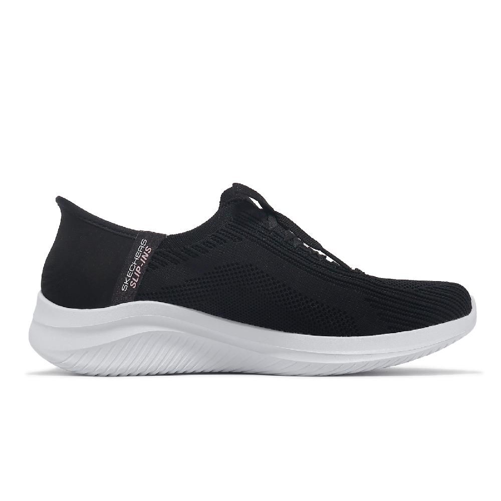 SKECHERS  斯凱奇 休閒鞋 Ultra Flex 3.0-Heart Me Slip-Ins 女鞋 黑 白 避震 套入式 150177BLK