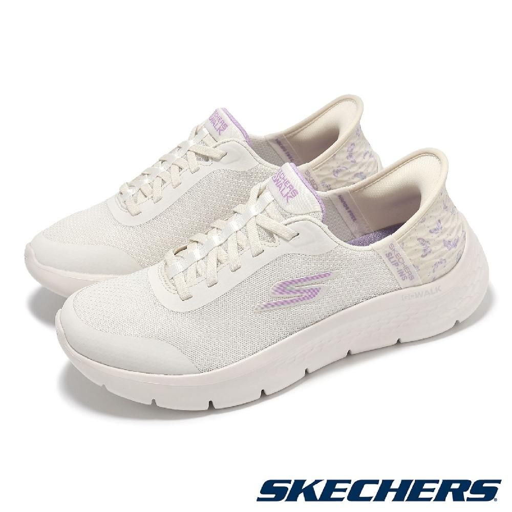 SKECHERS  斯凱奇 休閒鞋 Go Walk Flex-EVA D 女鞋 寬楦 米白 避震 輕量 套入式 健走鞋 124823WNTPR