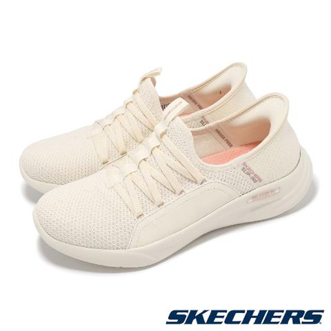 SKECHERS 斯凱奇 休閒鞋 Relaxed Fit Sport Slip-Ins 女鞋 米白 針織 懶人鞋 健走鞋 150353OFWT