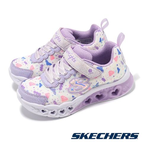 SKECHERS 斯凱奇 x DC 兒童燈鞋 S Light-Flutter Heart Lights 中童 紫 閃燈 發光 319509LLVMT