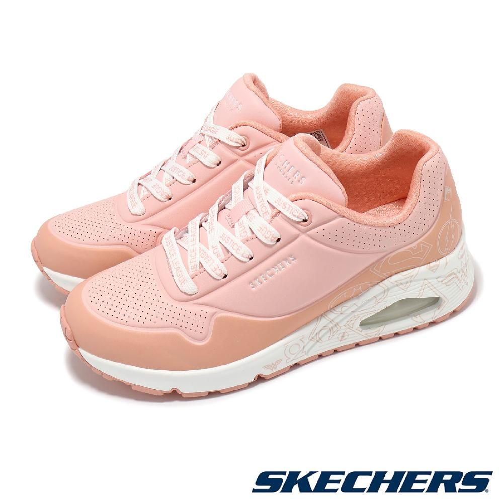 SKECHERS  斯凱奇 x DC 休閒鞋 UNO-Justice League 女鞋 粉 白 聯名 氣墊 緩衝 800018PINK