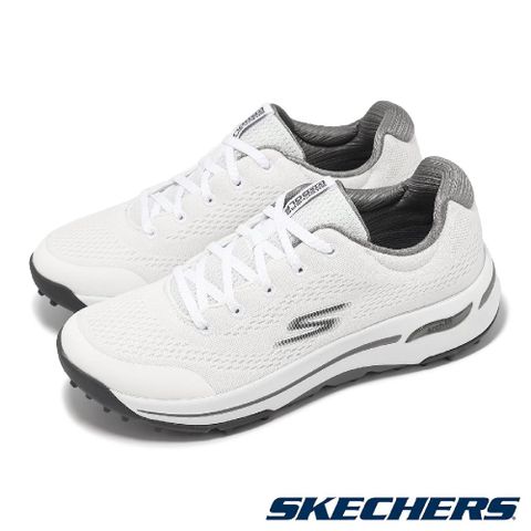 SKECHERS 斯凱奇 高爾夫球鞋 Go Golf Arch Fit-Balance 女鞋 白 灰 防潑水 抓地 運動鞋 123006WHT