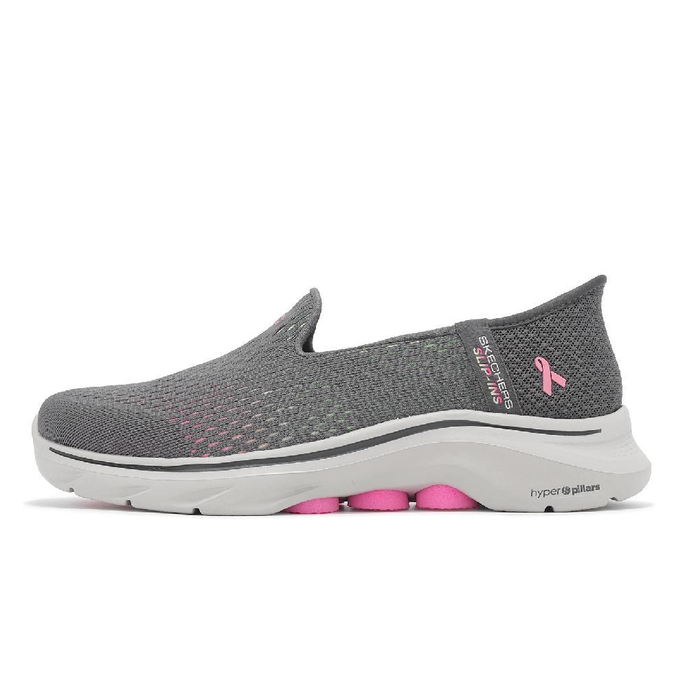 SKECHERS Skechers 斯凱奇 休閒鞋 Go Walk 7-Hope Slip-Ins 女鞋 寬楦 灰粉 套入式 任容萱同款 125255WCCMT