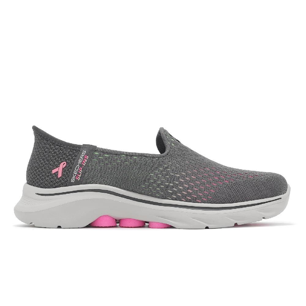 SKECHERS Skechers 斯凱奇 休閒鞋 Go Walk 7-Hope Slip-Ins 女鞋 寬楦 灰粉 套入式 任容萱同款 125255WCCMT