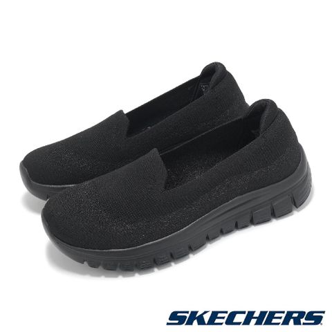 SKECHERS Skechers 斯凱奇 休閒鞋 Graceful-View Finder 女鞋 黑 針織 緩衝 全黑 健走鞋 100697BBK