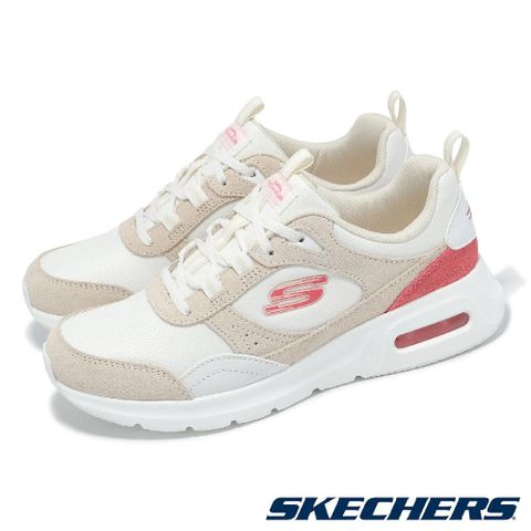 SKECHERS Skechers 斯凱奇 休閒鞋 Skech-Air Court-Real Ease 女鞋 米白 粉紅 氣墊 運動鞋 150078NTPK