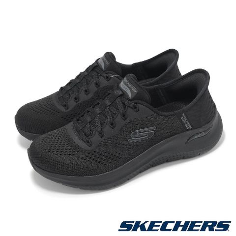 SKECHERS Skechers 斯凱奇 休閒鞋 Arch Fit 2.0-Easy Chic Slip-Ins 寬楦 女鞋 黑 健走鞋 150066WBBK