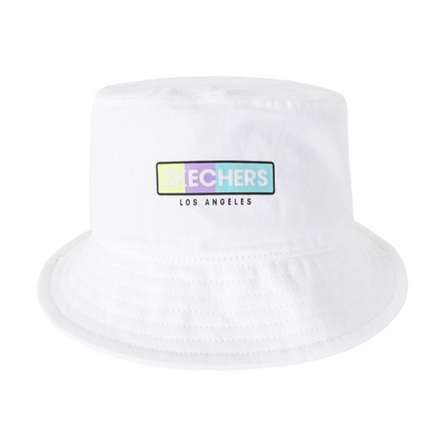  Skechers Hat [L121U054-0019] 女 漁夫帽 運動 休閒 遮陽 純棉 經典 百搭 亮白