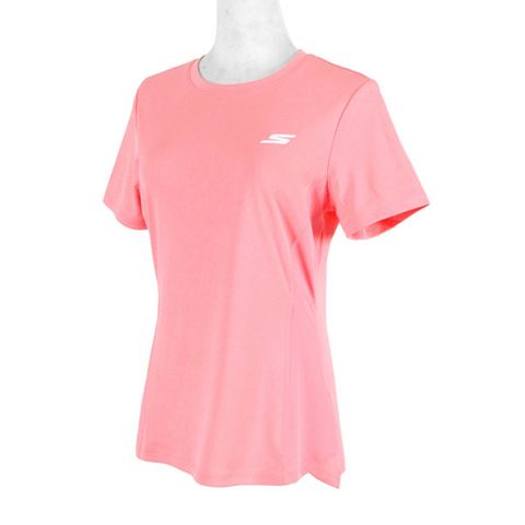 Skechers Shirts [P221W001-00KA] 女 T恤 短袖 棉質 舒適 吸溼 排汗 透氣 粉橘