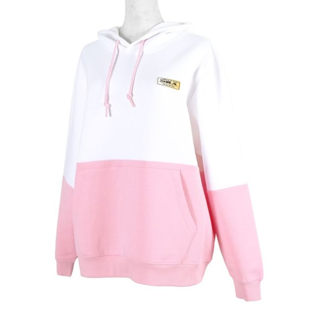  Skechers Hoodies [L121W033-0019] 女 長袖 連帽 上衣 袋鼠口袋 柔軟 舒適 粉白