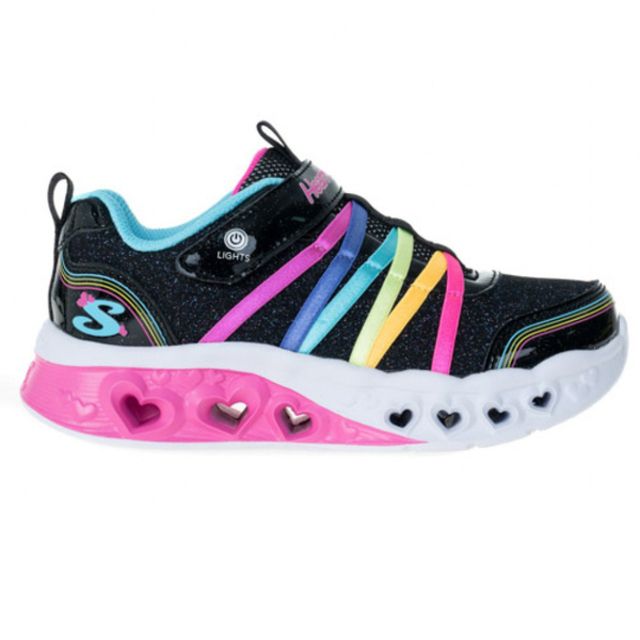  Skechers Flutter Heart Lights [303252LBKMT] 中大童 女童 休閒鞋 燈鞋 黑彩