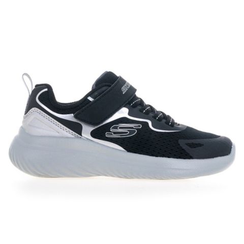 Skechers Bounder 2.0 [403902LBKSL] 中大童 男童 休閒鞋 魔鬼氈 緩震 舒適 黑銀