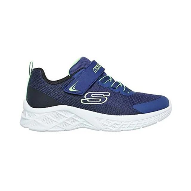 SKECHERS  Microspec II [403924LNBLM] 大童 慢跑鞋 運動 休閒 魔鬼氈 緩震 深藍