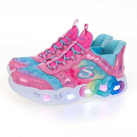 SKECHERS 中大童 INFINITE HEART LIGHTS 休閒鞋-303755LPKMT