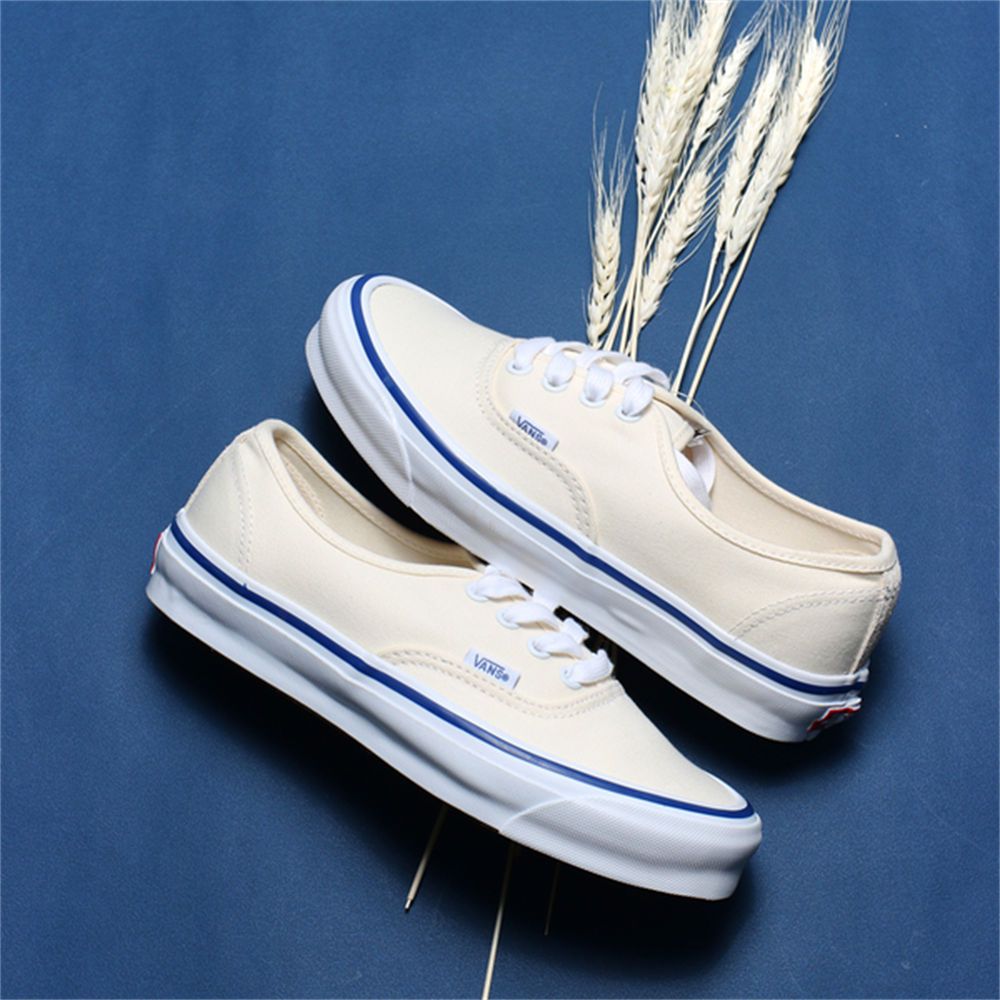 VANS 休閒鞋VAULT 系列OG AUTHENTIC LX 米白藍線男女VN0A4BV90RD