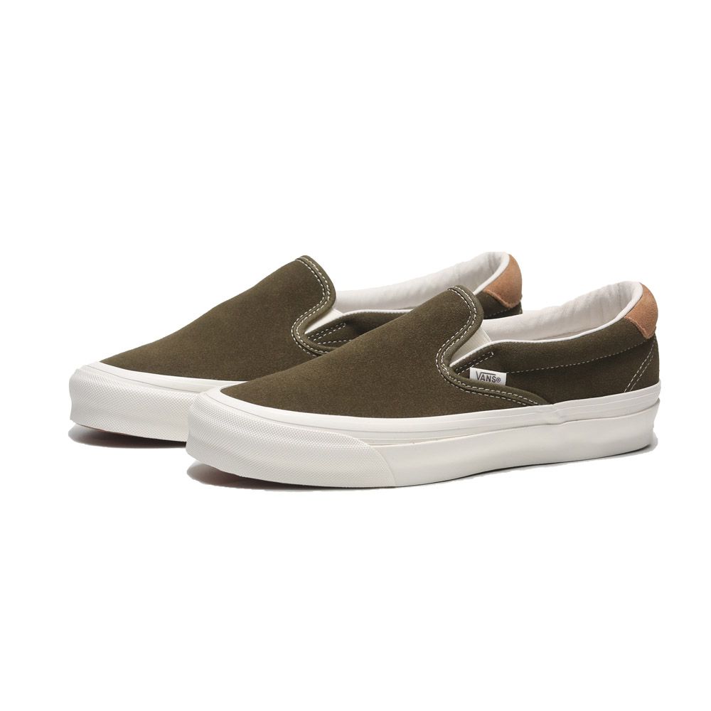 VANS  懶人鞋 OG SLIP-ON 59 LX 軍綠色 麂皮 休閒鞋 女 VN0007QEOLV