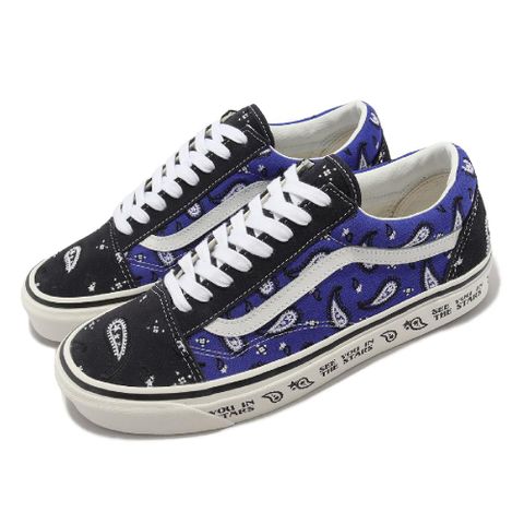 VANS 休閒鞋 Old Skool 36 DX 男鞋 女鞋 藍 黑 安納海姆 變形蟲 腰果花 刺繡 VN0A54F3NVY