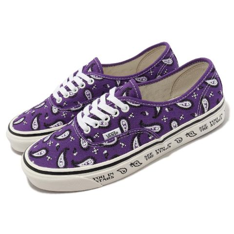 VANS 休閒鞋 Authentic 44 DX 男鞋 女鞋 紫 白 刺繡 Paisley 變形蟲  VN0A7Q5CPRP