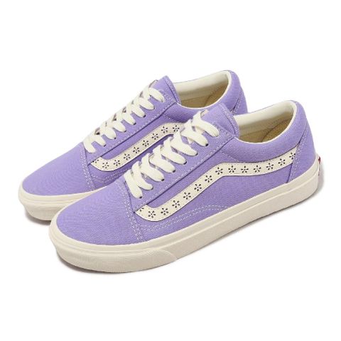 VANS 範斯 休閒鞋 V36CF FLW Old Skool 男鞋 紫 白 帆布 日本線 小花 6352980003