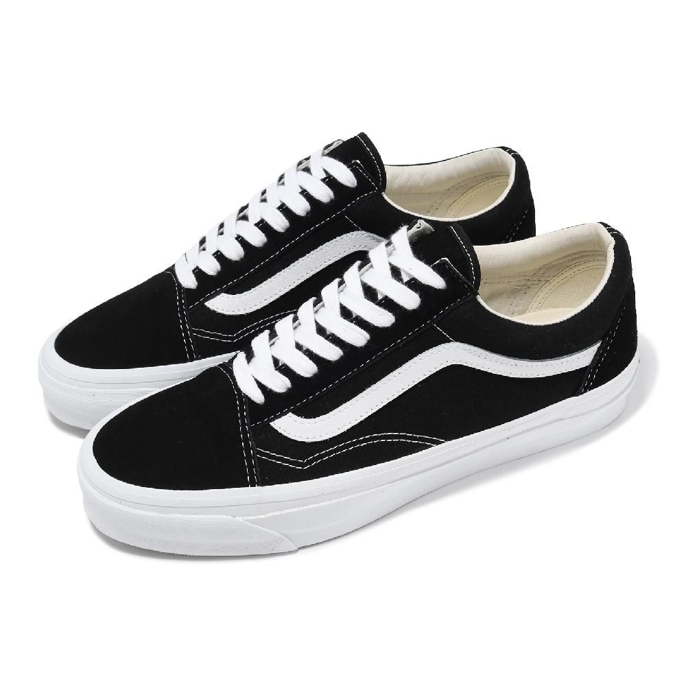 VANS  範斯 休閒鞋 Old Skool 36 男鞋 女鞋 黑 白 麂皮 經典 低筒 板鞋 情侶鞋 VN000CQDBA2