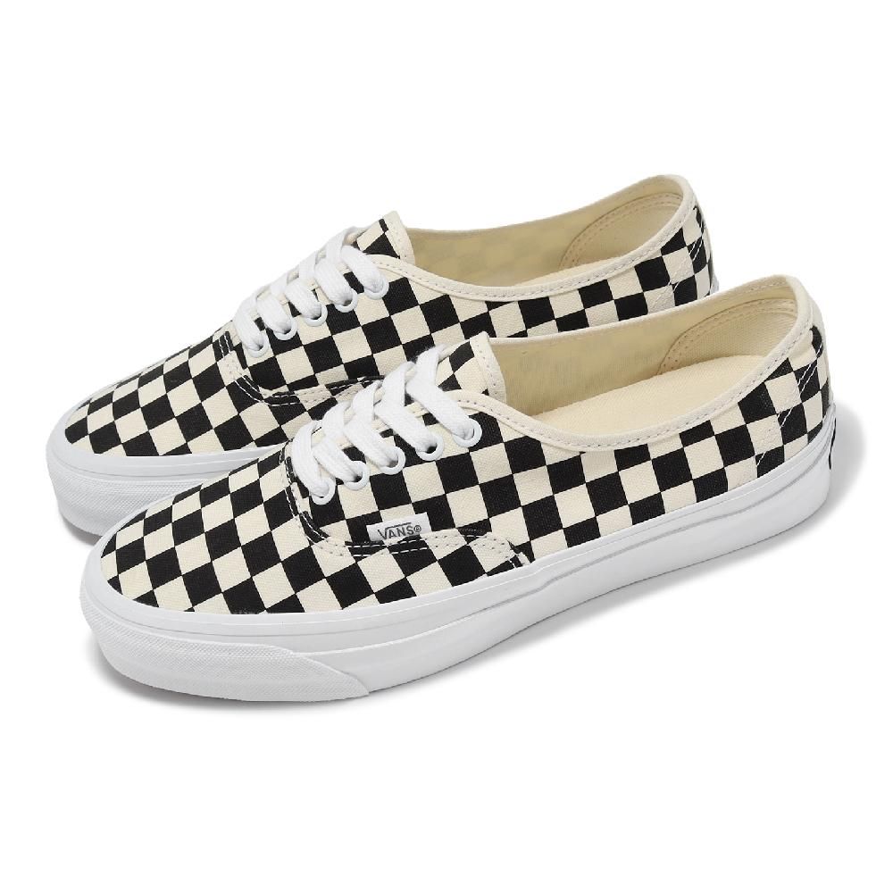 VANS  範斯 休閒鞋 Authentic Reissue 44 男鞋 女鞋 米白 黑 棋盤格 帆布 情侶鞋  VN000CQA2BO